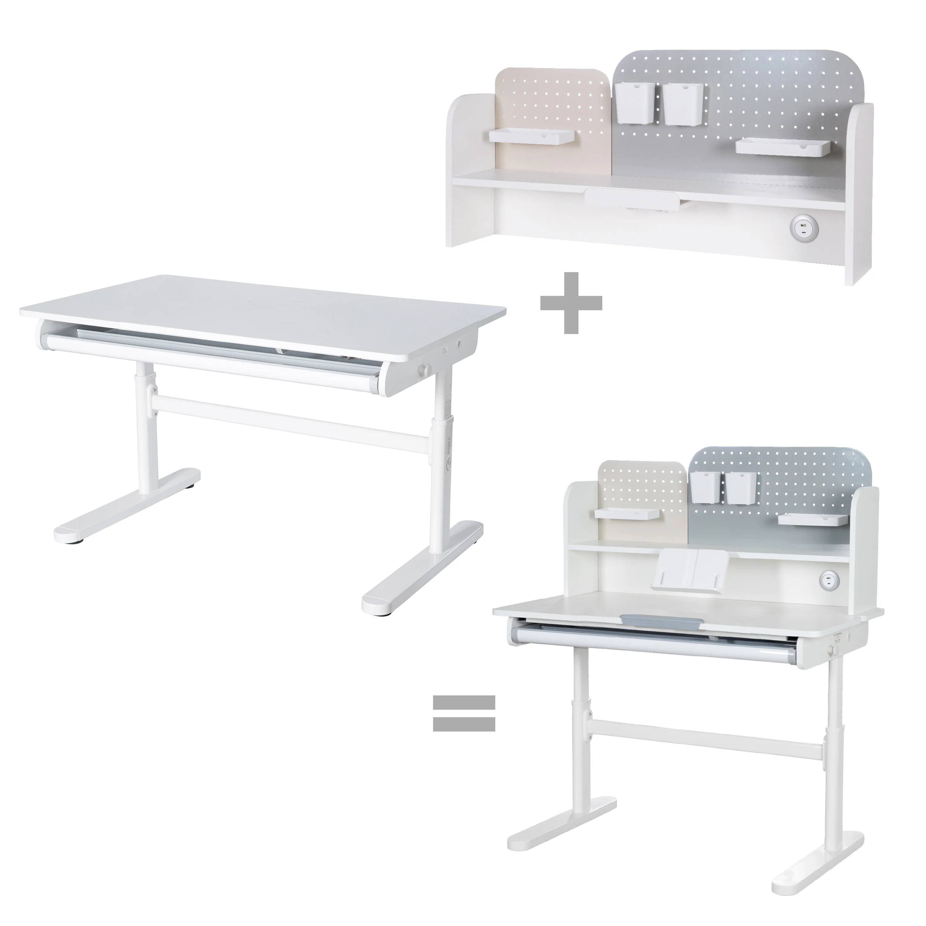Schreibtisch mit Schublade weiß - Höhenverstellbarer Kinderschreibtisch 62-78 cm - Ergonomischer Kinderschreibtisch mit Stauraum - Für Kinder & Jugendliche - Inkl. Schubfach - 110x60 cm - Modernes Design - Stabil & Pflegeleicht - Image 13