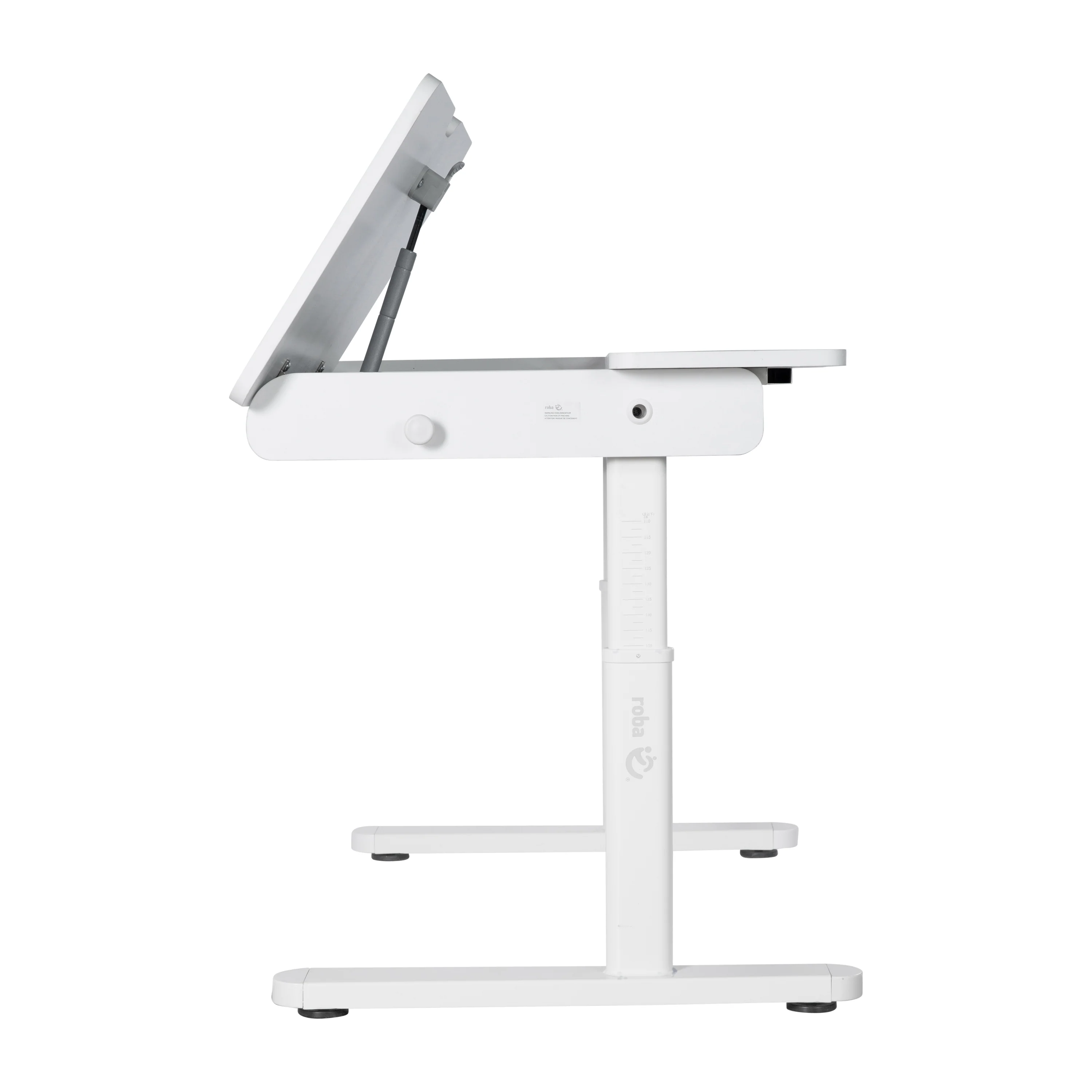 Schreibtisch neigbar mit Schublade weiß - Höhenverstellbarer Kinderschreibtisch 62-78 cm - Mit neigbarer Arbeitsplatte & Stauraum - Für Kinder & Jugendliche - Ergonomisch & funktional - 110x60 cm - Modernes Design - Image 4