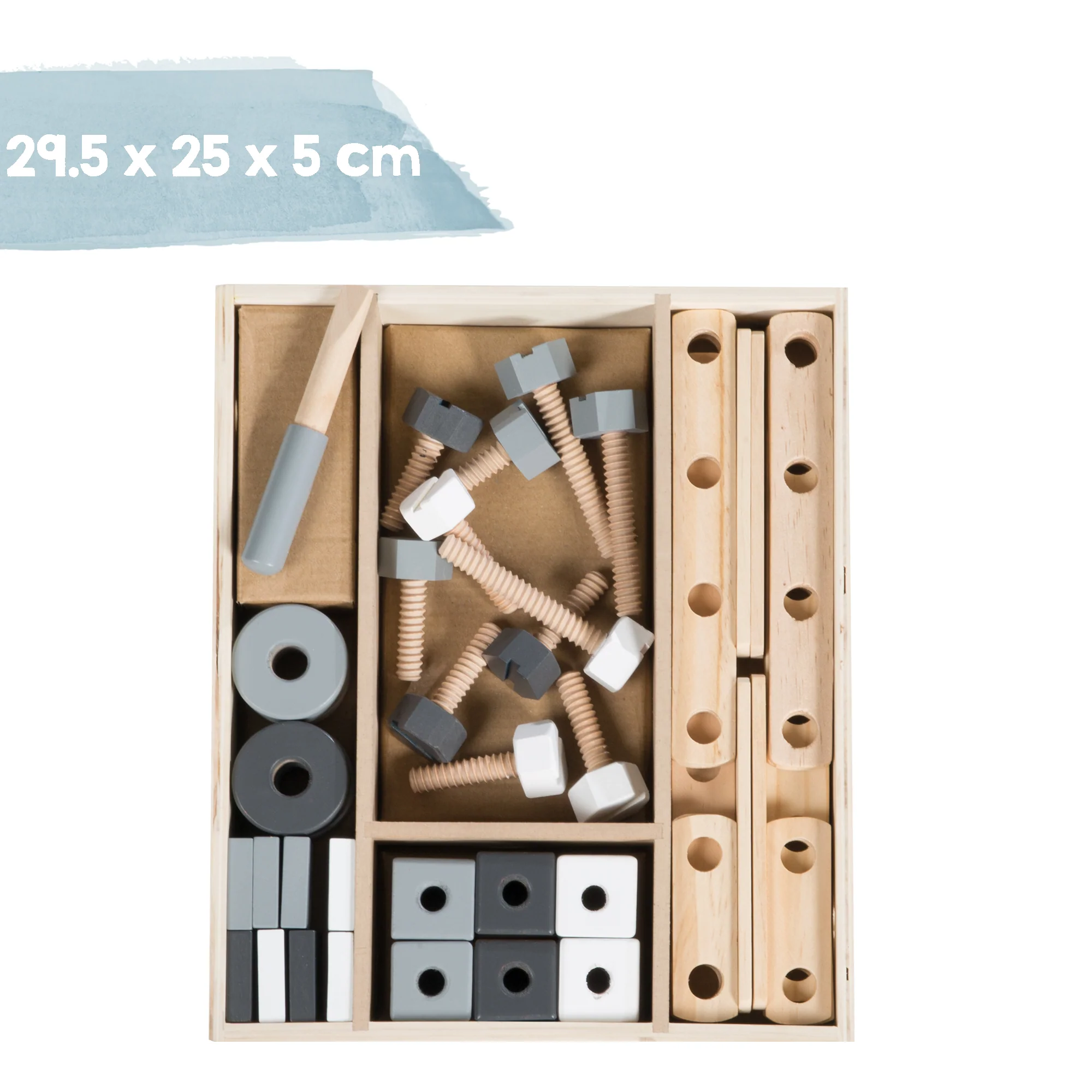 Holzbaukasten für Kinder, Baukasten-Set 48-tlg, Holz-Werkzeugkiste, Spielzeug ab 3 Jahren - Image 14