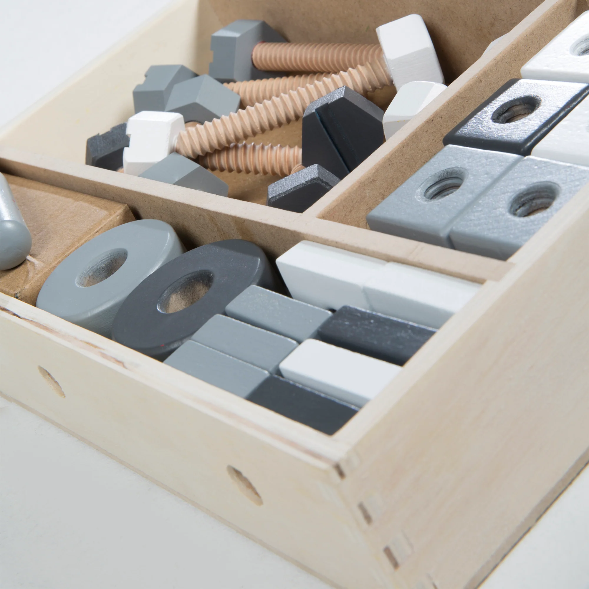Holzbaukasten für Kinder, Baukasten-Set 48-tlg, Holz-Werkzeugkiste, Spielzeug ab 3 Jahren - Image 15