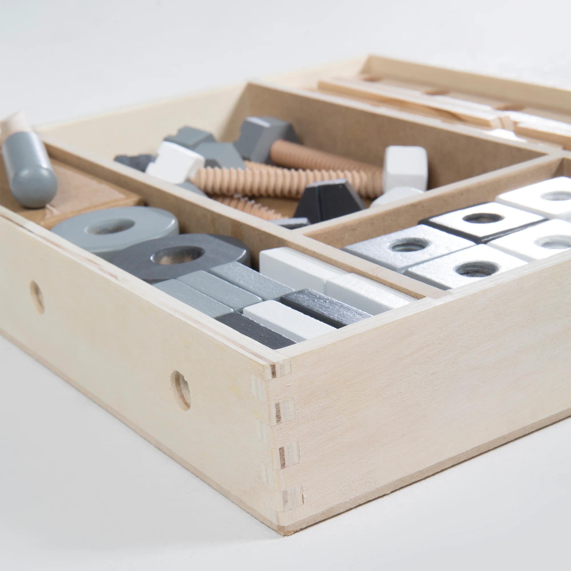 Holzbaukasten für Kinder, Baukasten-Set 48-tlg, Holz-Werkzeugkiste, Spielzeug ab 3 Jahren - Image 4